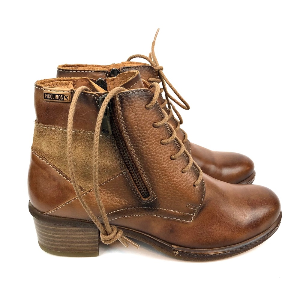 SOLD.        PIKOLINOS Zaragoza W9H-876 Leather Ankle Bootie - Brandy - Picture 8 of 13